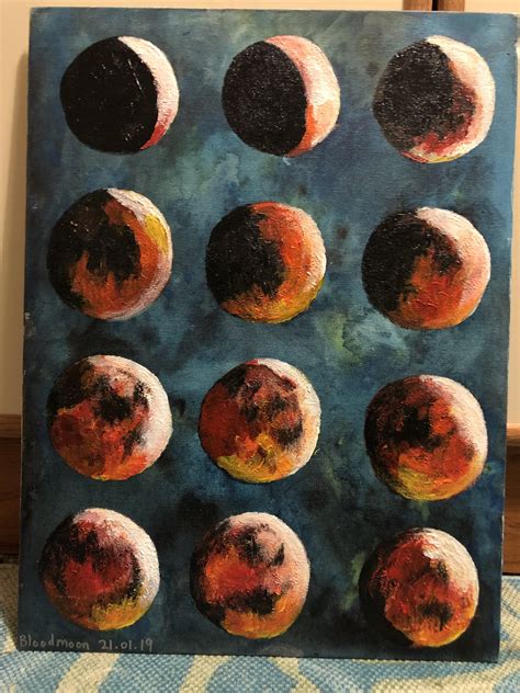 My painting of u/itsbri ‘s bloodmoon photography... : r/CasualUK