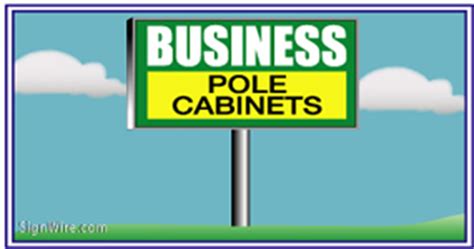 Lighted outdoor business pole signage.