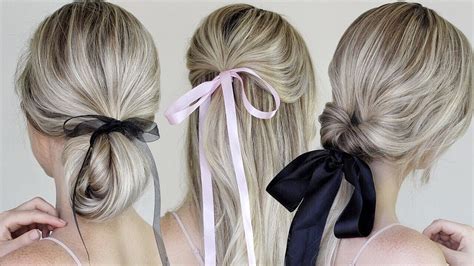 Simple & Easy Hairstyles Incorporating Bows & Ribbon - YouTube