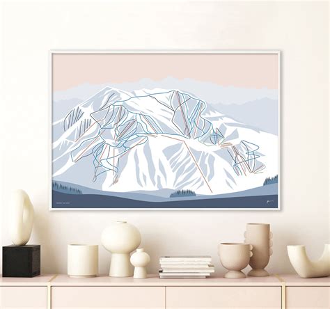 HEAVENLY Lake Tahoe. Modern Mountain Trail Map Wall Art – Bridget Hall Design