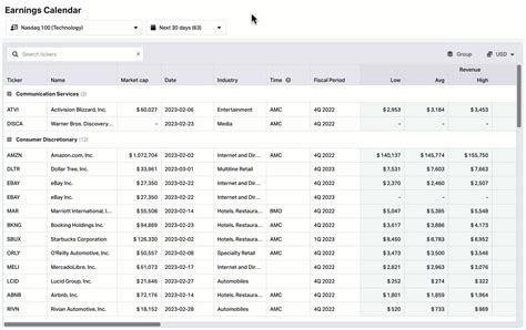 Earnings Calendar - Koyfin Release v3.19