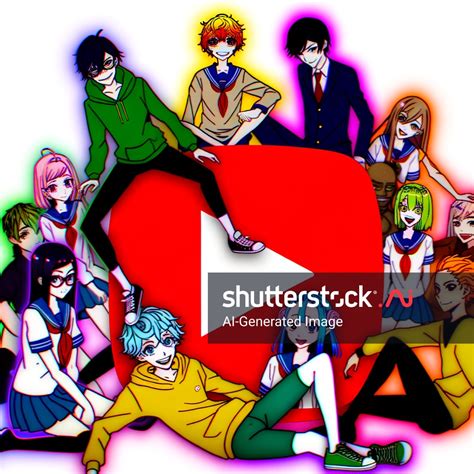 Tiktok Symbol Anime Characters Propped Seated AI-generated image ...