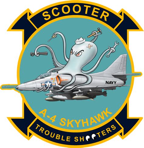 Download Us Navy A-4 Skyhawk "scooter Trouble Shooter" Sticker - Fighter Aircraft Clipart Png ...