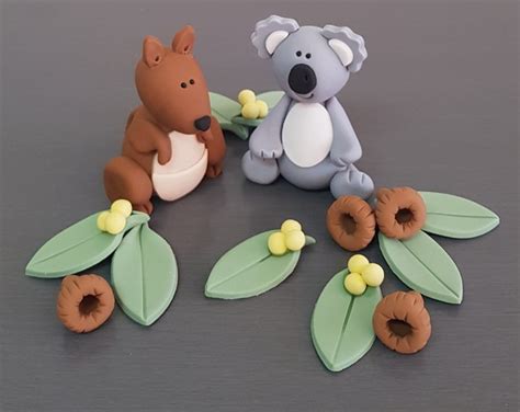 Australiana Cake Toppers, Australian Native Fondant Cake Topper, Koala Topper, Kangaroo Topper ...