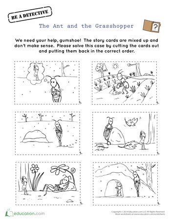 The Ant and the Grasshopper Story Cards | Worksheet | Education.com ...