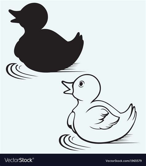 Silhouette duckling Royalty Free Vector Image - VectorStock