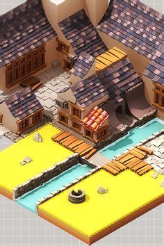 Isometric Town on Behance Environment Props, Environment Concept, Environment Design, Game ...
