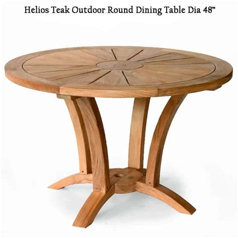 4 feet Teak Heavy built Round Outdoor Table - Helios - Teak Patio ...