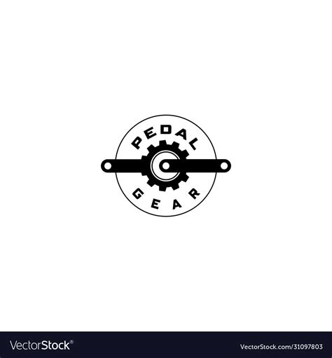 Pedal gear bicycle logo Royalty Free Vector Image