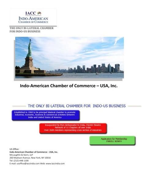 application for membership - Indo-American Chamber Of Commerce