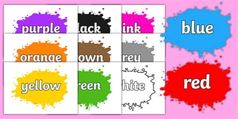 Colour Names On Splats | Art (teacher made) - Twinkl