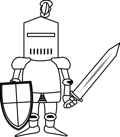 Ritter Knight Black White Line Art Coloring Book Colouring October ... - ClipArt Best - ClipArt ...