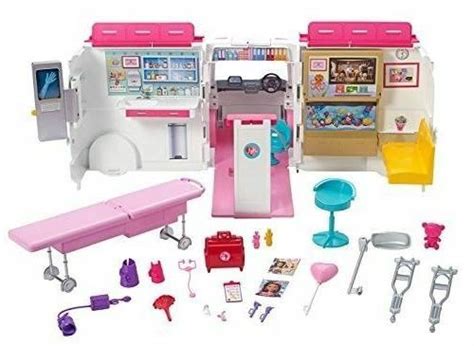 Barbie Care Clinic Vehicle EMS Ambulance Paramedic Toy