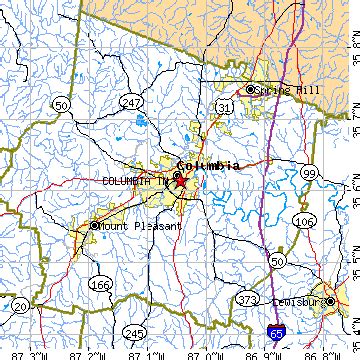 Columbia, Tennessee (TN) ~ population data, races, housing & economy