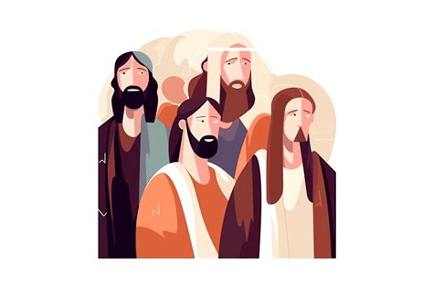 Jesus and Disciples Minimalist Vector 12 Graphic by LofiAnimations ...