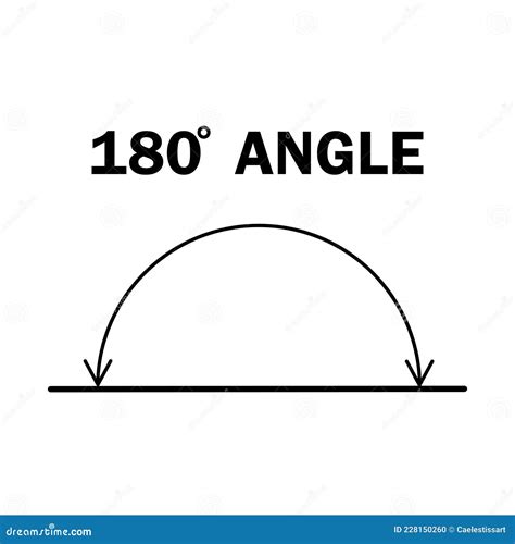 180 Degree Angle. Geometric Mathematical One Hundred and Eighty Degrees Angle with Arrow Vector ...