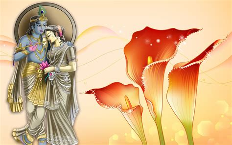 Lord Radha Krishna And Flowers, Krishna and Radha and red calla lilies vector art #God Lord ...