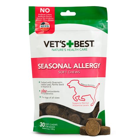 Vet's Best Seasonal Allergy Soft Chew Dog Supplements | Soothes Dogs ...