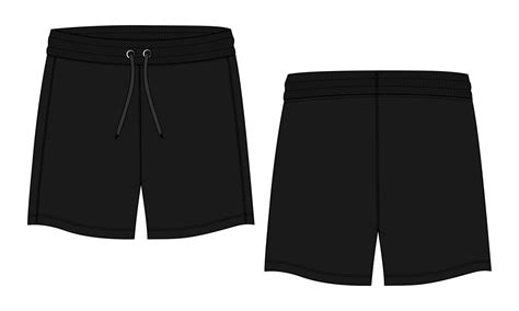 Boys Sweat Shorts pant Technical Drawing fashion flat sketch vector illustration template ...