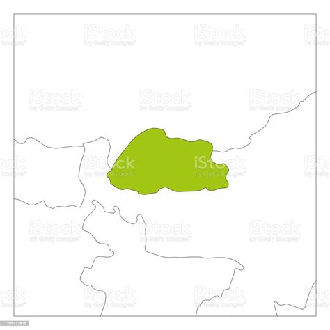 Map Of Bhutan Green Highlighted With Neighbor Countries Stock ...