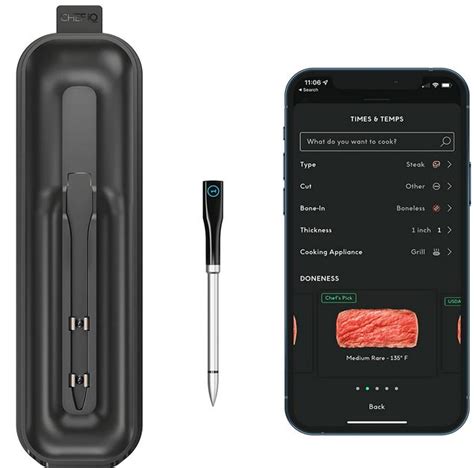 CHEF iQ Smart Thermometer: Super Thin WiFi/Bluetooth Cooking Thermometer