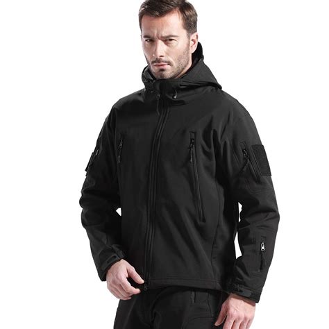 Buy FREE SOLDIER Men's Fleece Lined Softshell Jacket Breathable Water Resistant Windproof Jacket ...