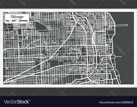 Chicago illinois usa map in retro style Royalty Free Vector