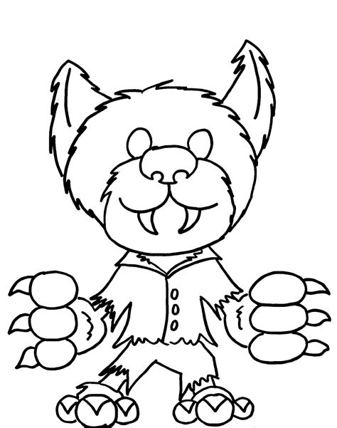 Cute Werewolf Coloring Page - Free Printable Coloring Pages for Kids