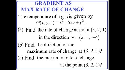 Gradient as max rate of change - example with temperature - YouTube