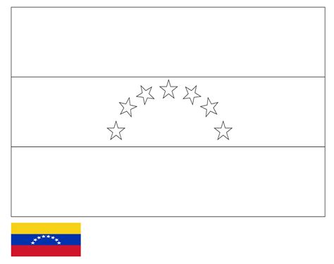 Coloring Page | Flag of Venezuela | Drawing | Outline Vectors | Free Download | Printable