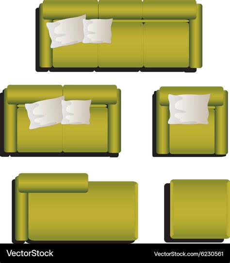 Furniture top view set 29 Royalty Free Vector Image