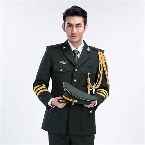 Chinese Army High grade wool Dress Oil Green Uniform Staff Sergeant ...