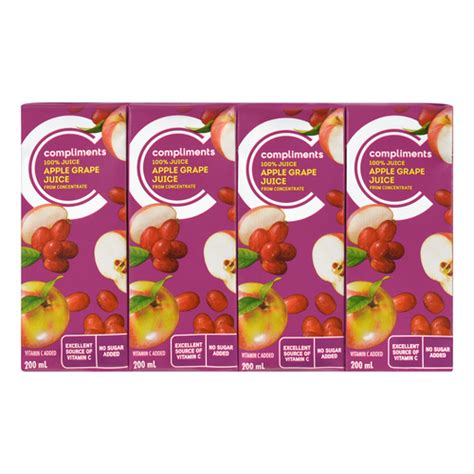 Juice Apple Grape 8 x 200 ml | Compliments.ca