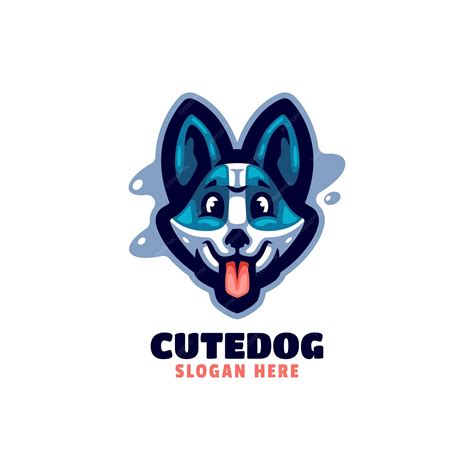 Premium Vector | Cute dog mascot logo design