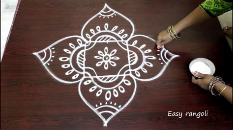 rangoli designs for diwali with 3x3 straight dots- deepavali muggulu- kolam designs for diwali ...