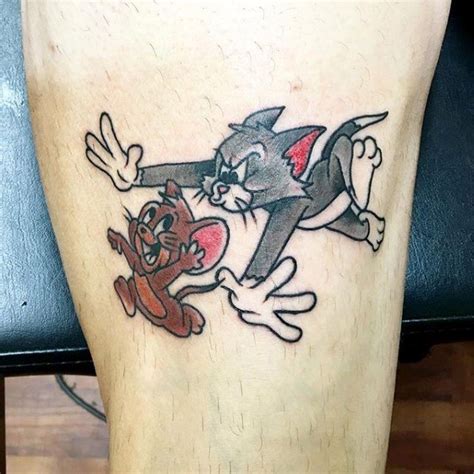 40 Classic Tom and Jerry Tattoo Designs for Men