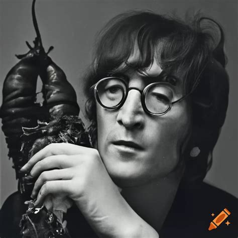 John lennon holding a lobster