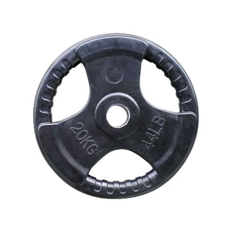 Rubber Gym Weight Plate - 20 Kgs (Black) - LABLAAB.COM