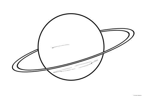 Drawing of Uranus – planet – Line art illustrations