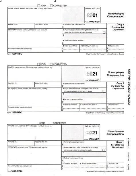 Form 1099-NEC Nonemployee Compensation, State Copy 1