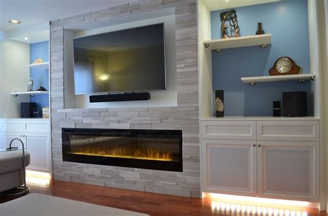 Image result for fireplace with bulkheads | Wall units with fireplace ...