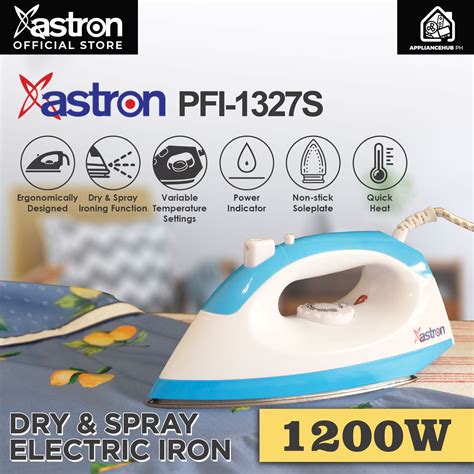 ASTRON PFI-1327S Dry and Spray Electric Flat Iron (1200W) | AF Home