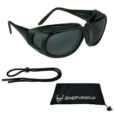 Motorcycle Fit Over RX glasses Sunglasses Polarized with Side Shields ...