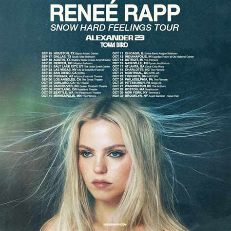 Today, Reneé Rapp announces she will embark on her second North American headlining tour ...