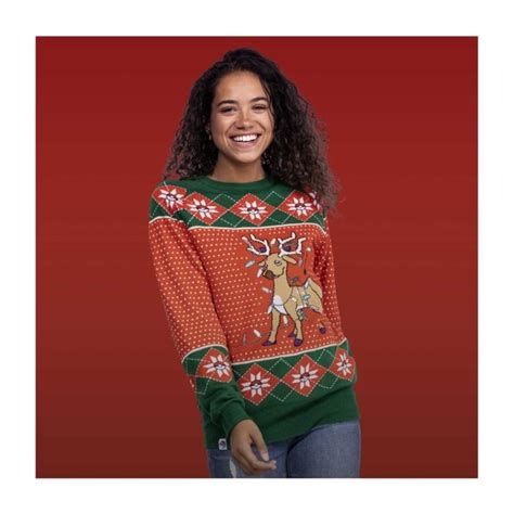 Stantler Holiday Lights Knit Sweater - Adult | Pokémon Center Official Site