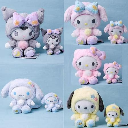 Sanrio Cartoon Kawali Kuromi Hello Kitty My Melody Cinnamoroll Pillow Plush Toys Soft Stuffed ...