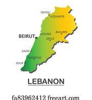Free art print of Detailed map of Lebanon with cities. Vector illustration. Detailed map of ...