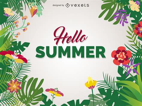 Hello Summer Poster Design Vector Download