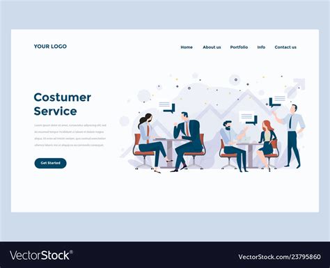 Web design landing page template costumer service Vector Image