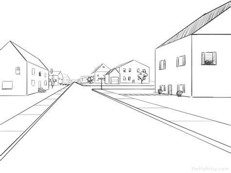 Road Perspective Drawing at PaintingValley.com | Explore collection of ...